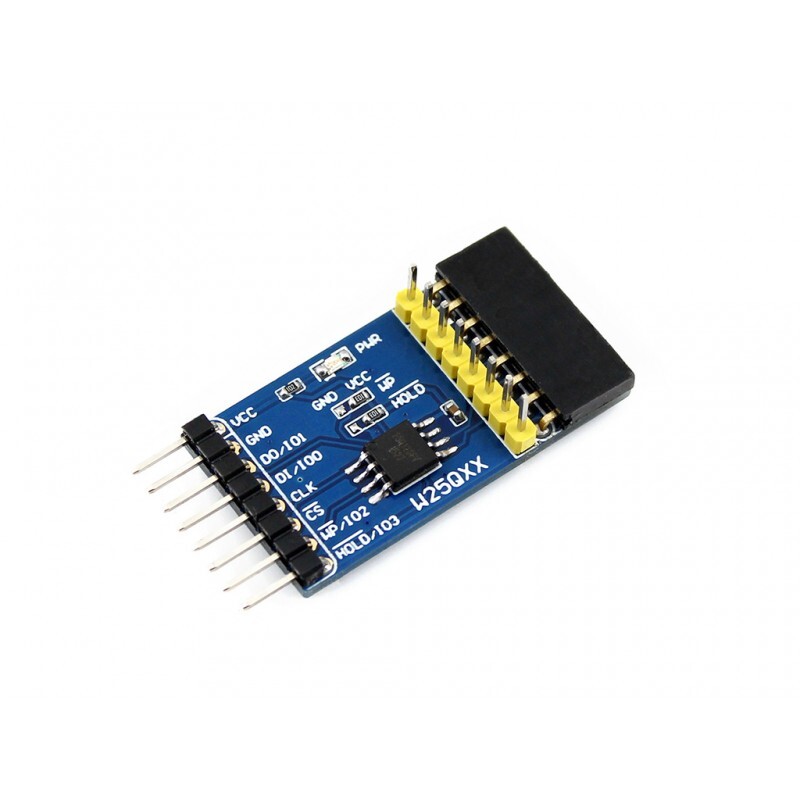 Waveshare W25QXX DataFlash-kort Seriell DataFlash-modul med W25Q128FV indbygget, SPI QPI-interface