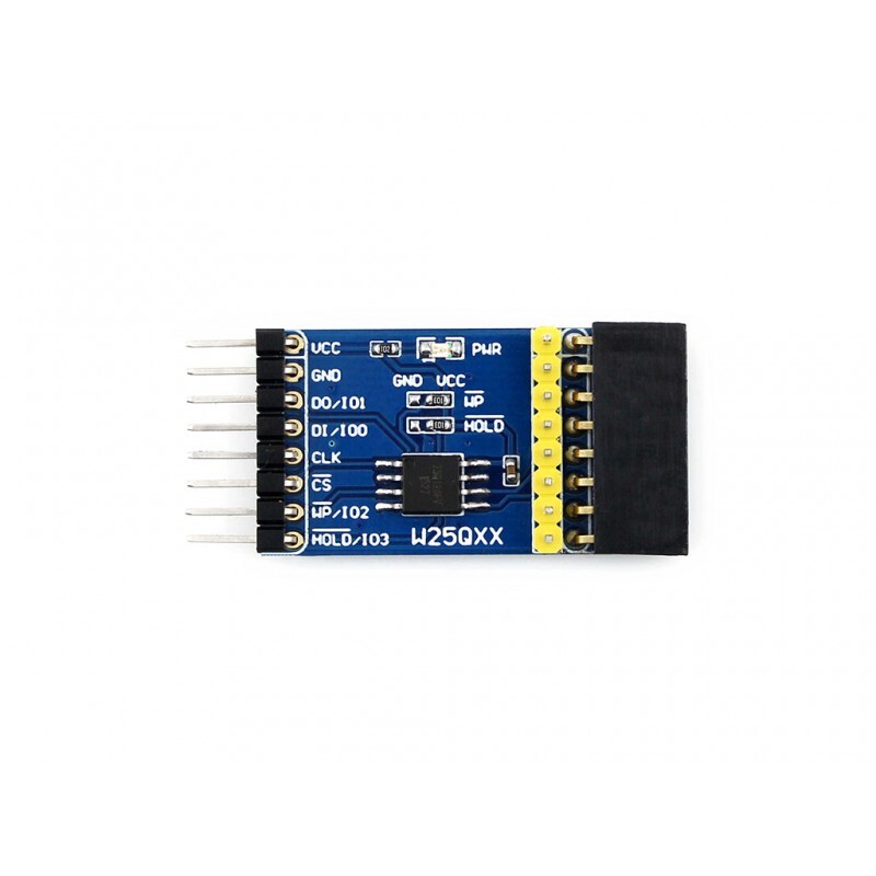 Waveshare W25QXX DataFlash-kort Seriell DataFlash-modul med W25Q128FV indbygget, SPI QPI-interface