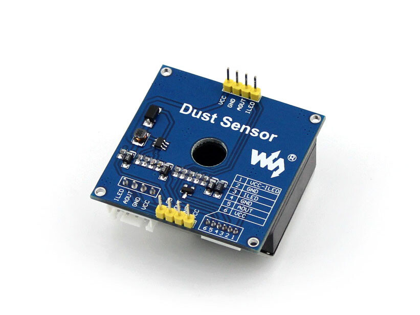 Waveshare Støvsensor Luftmonitor Sharp GP2Y1010AU0F integreret