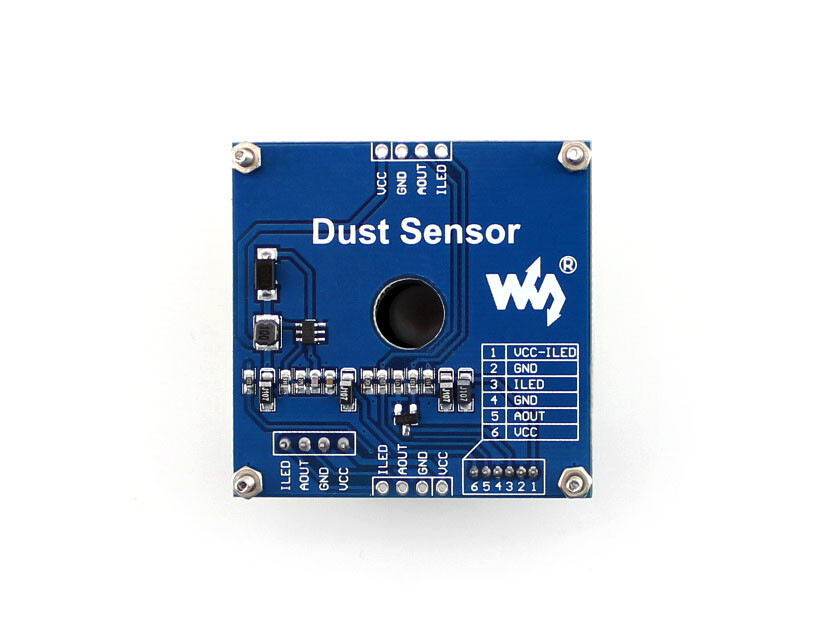 Waveshare Støvsensor Luftmonitor Sharp GP2Y1010AU0F integreret