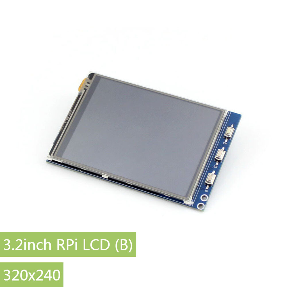 WaveShare 3,2 Zoll RPi LCD (B), 320x240 Resistiv berøringsskærm SPI til Raspberry Pi