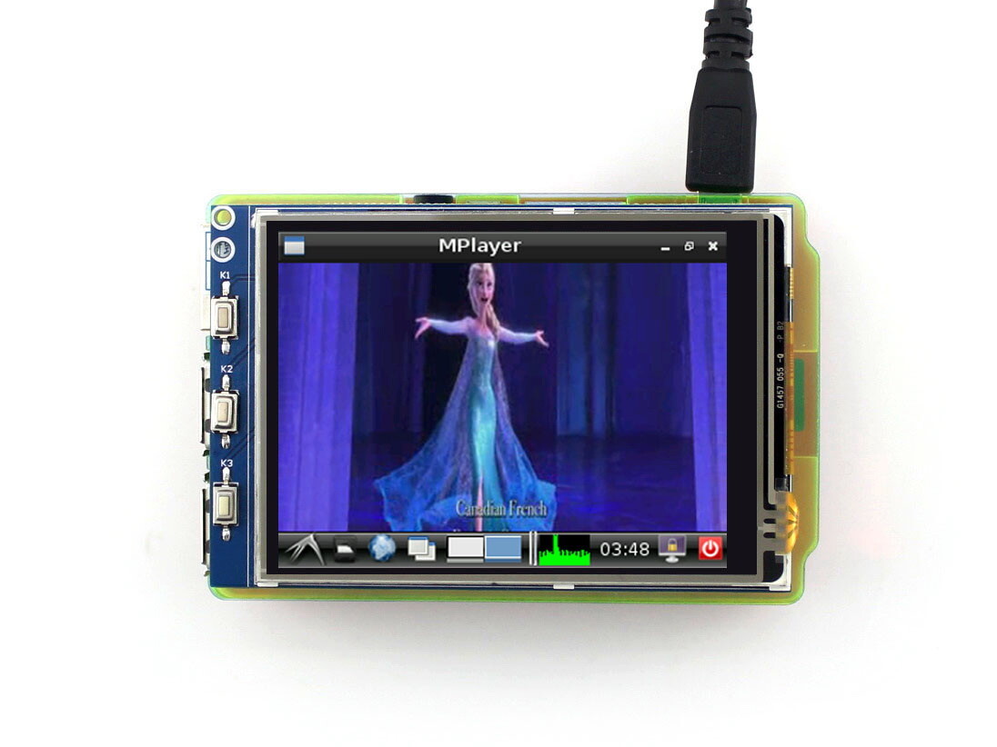 WaveShare 3,2 Zoll RPi LCD (B), 320x240 Resistiv berøringsskærm SPI til Raspberry Pi