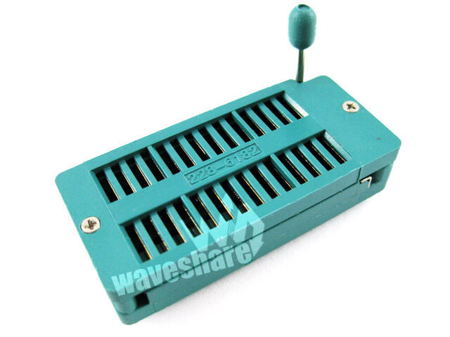 Waveshare DIP 28 Pin ZIF Stik (Grøn) IC Test & Burn-in Stik til DIP28 pakke