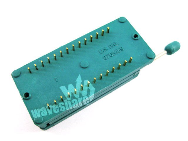 Waveshare DIP 28 Pin ZIF Stik (Grøn) IC Test & Burn-in Stik til DIP28 pakke