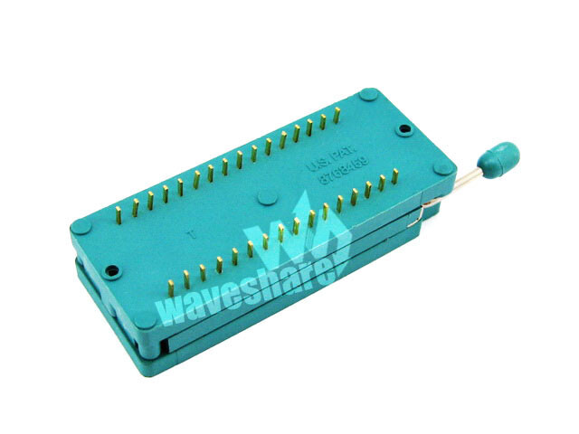 Waveshare DIP 32 Pin ZIF-stik (Grønt) IC-test- og brændesokkel til DIP32-pakke