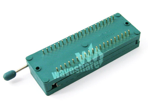 Waveshare DIP 40 Pin ZIF Stik (Grønt) IC Test & Burn-in Stik til DIP40 pakke
