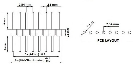 Single Double Row Pin Male Header Stiftleiste Strip 1x40 Pin Gerade(B) 5 stk
