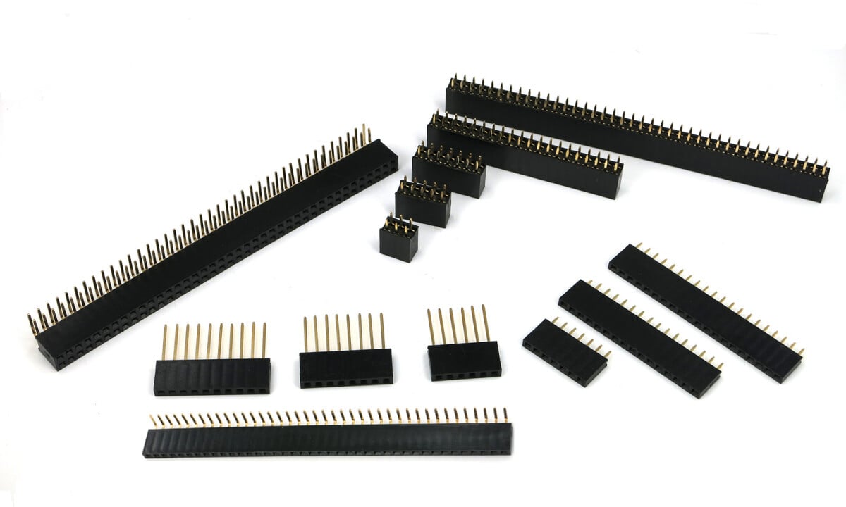 Enkel dobbelt række stik, hunnede header, kontaktdåse, strip