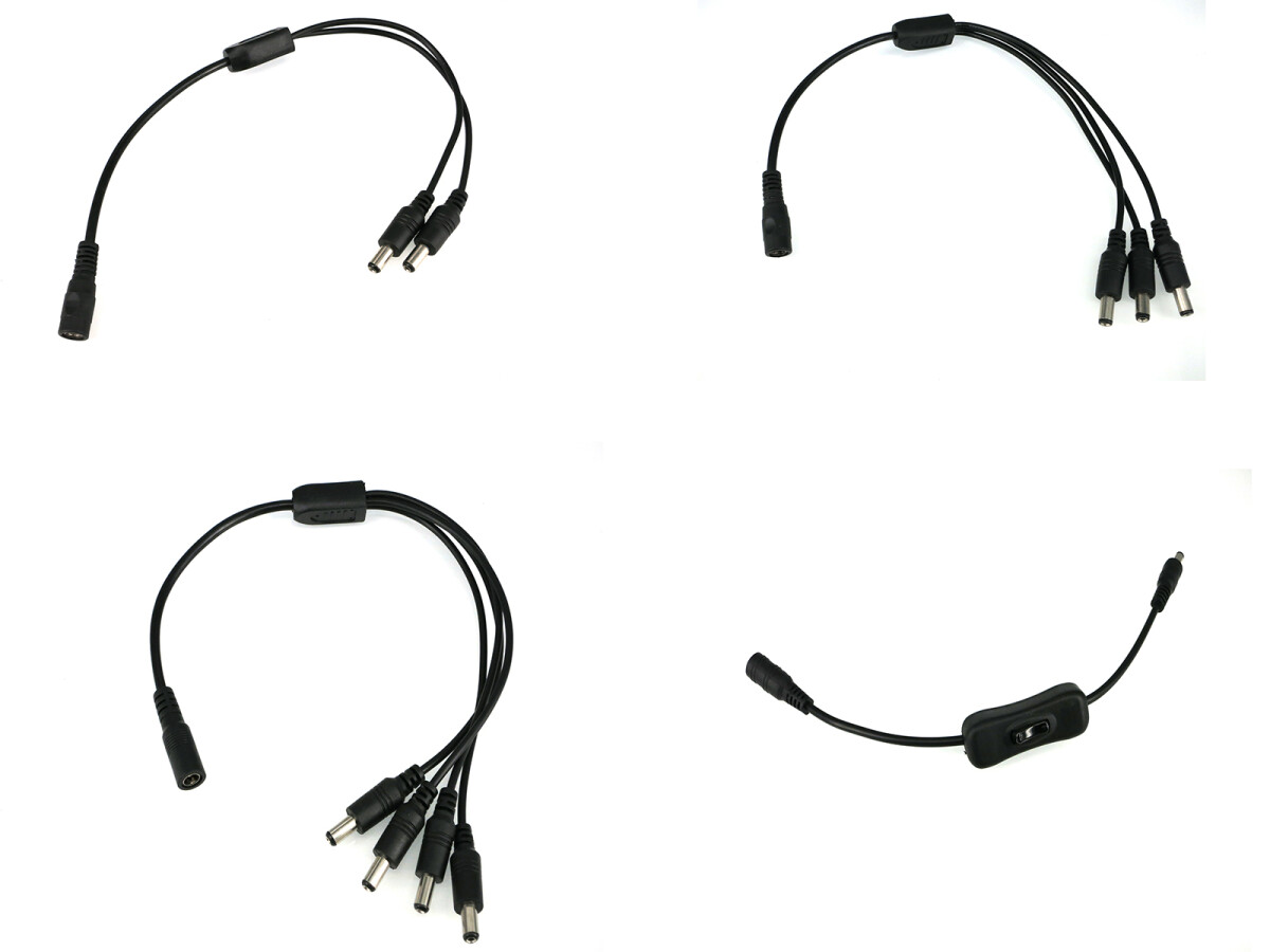 DC-stik 5,5 x 2,1 mm Y-forbinder - Stik DC-kabel til LED-strips