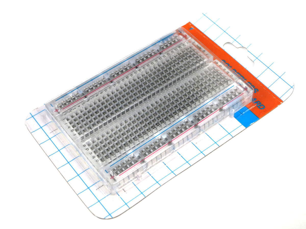 Transparentt breadboard med 400 stifter til Arduino og Raspberry Pi projekter