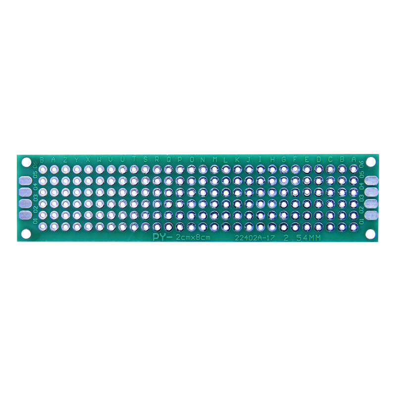 Lochrasterplatine 20x80mm Eksperimentel plade Lødeplade Prototyp Printed Circuit Board PCB (3 stykker)