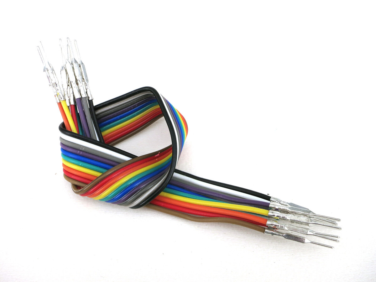V- TEC Jumper Wires Præ-svejste terminaler Farverig sortiment Mænd-Mænd 20 cm