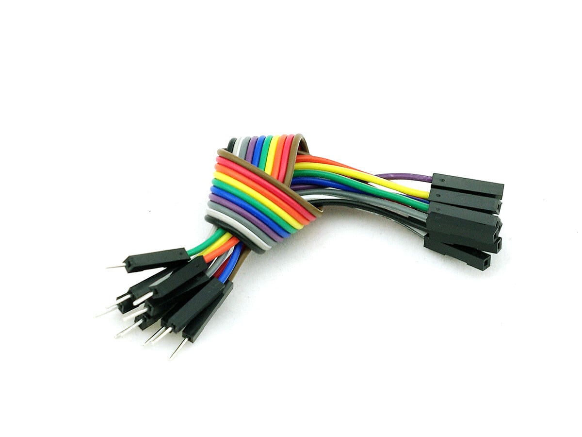Jumpertråd 10x1Pin hun til han 20 cm Kompatibel med breadboard