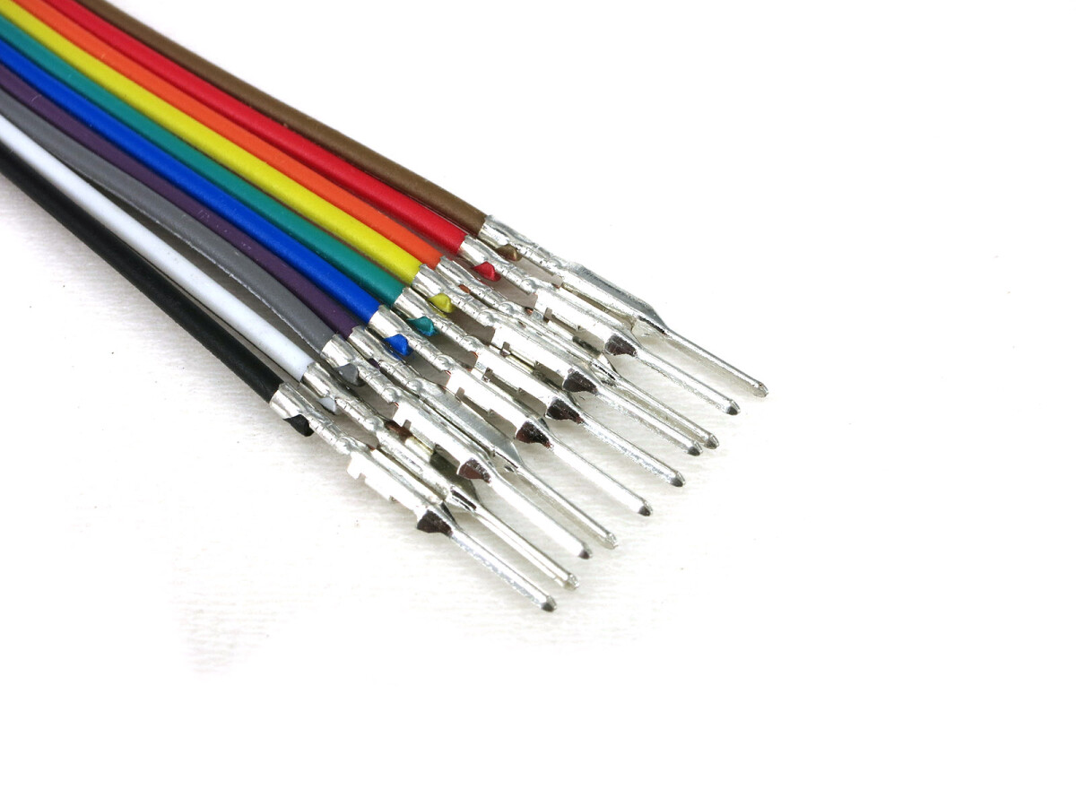 V- TEC Jumper Wires Præ-samlede terminaler 10-stk Rainbow Male-Male 20 cm