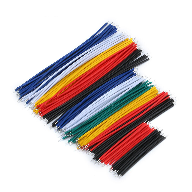 130x Flerfarvede Jumper Wires Kit, præ-strippet til breadboard, 24AWG tråde