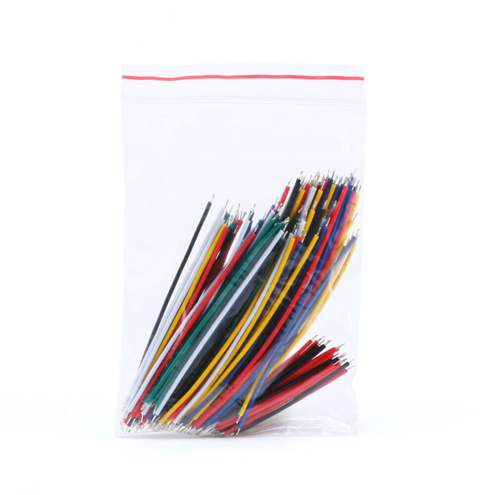 130x Flerfarvede Jumper Wires Kit, præ-strippet til breadboard, 24AWG tråde