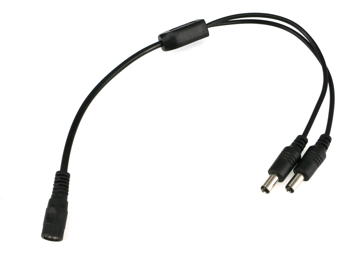 DC-stik 5,5 x 2,1 mm Y-forbinder 1x stik - 2x stik DC-kabel til LED-strips