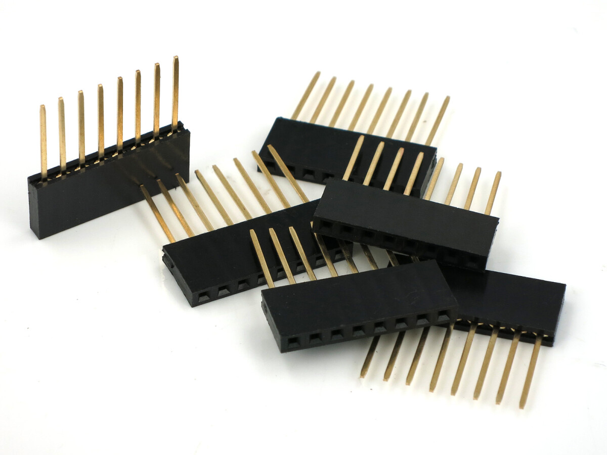 Single Double Row Pin Female Header Buchse Stribe 1x8 Pin Rett lang