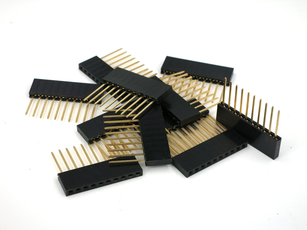 Single Double Row Pin Female Header Buchse Stribe 1x10 Pin Rett lang