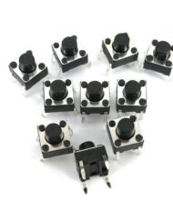 10 stk. 6x6x6 mm DIP-4 mini tryktaster, inputtaster, AC 250V DC 12V 50mA