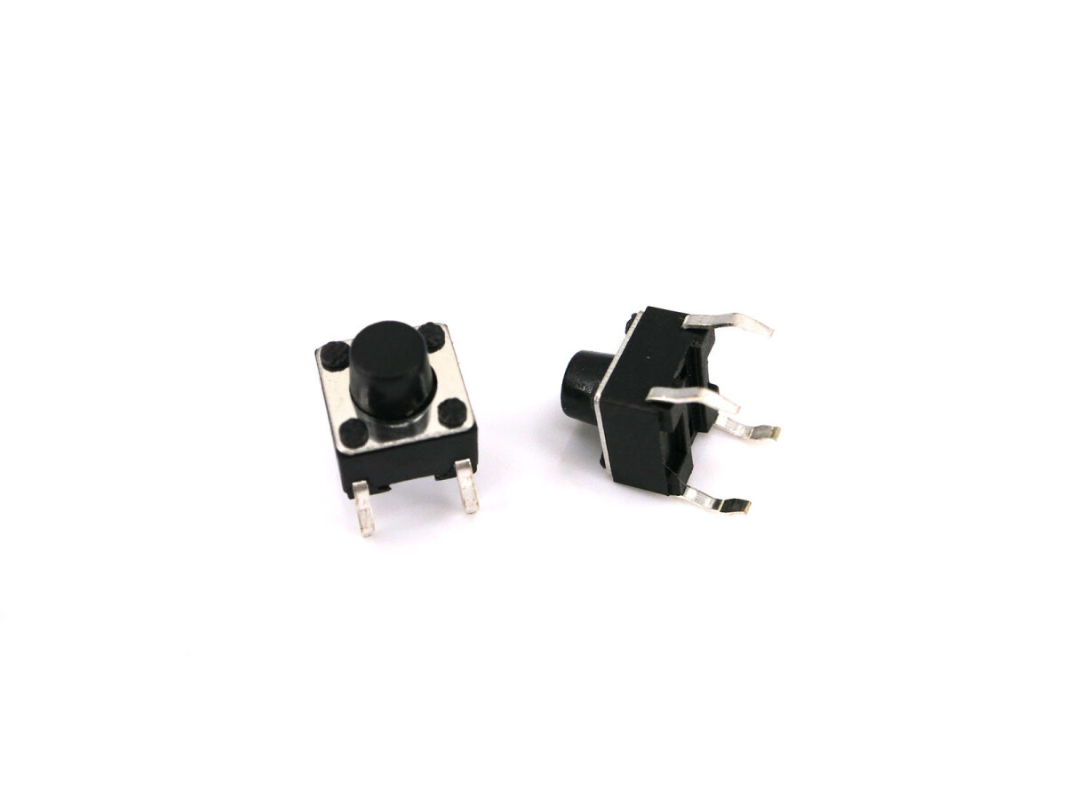 10 stk. 6x6x6 mm DIP-4 mini tryktaster, inputtaster, AC 250V DC 12V 50mA