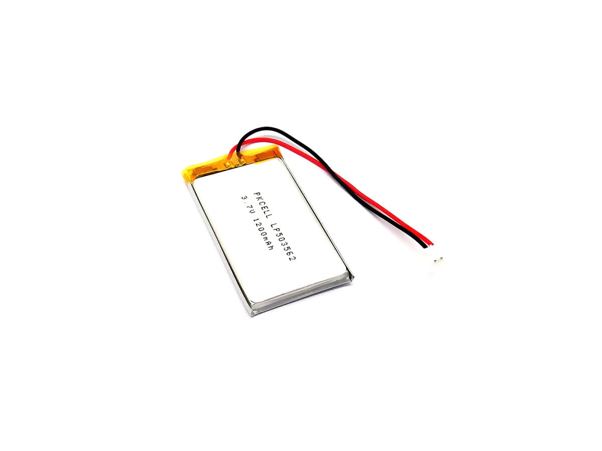LiPo-Batteri, Lithium-Ion Polymer batteri 3,7V 1200mAh med JST-PHR-2 stik LP503562