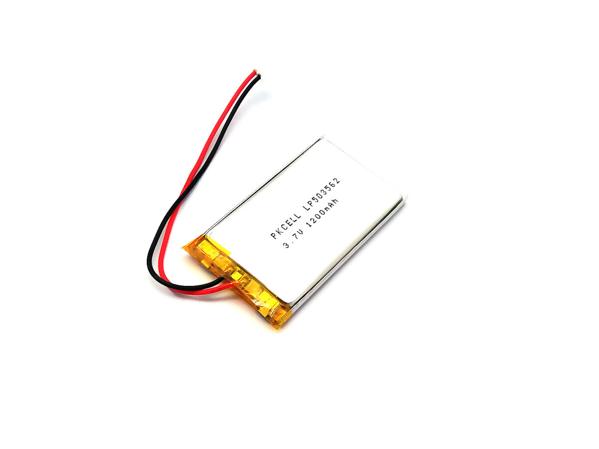 LiPo-Batteri, Lithium-Ion Polymer batteri 3,7V 1200mAh med JST-PHR-2 stik LP503562