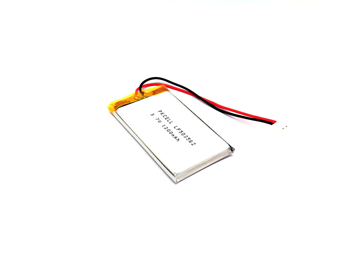 LiPo-Batteri, Lithium-Ion Polymer batteri 3,7V 1200mAh med JST-PHR-2 stik LP503562