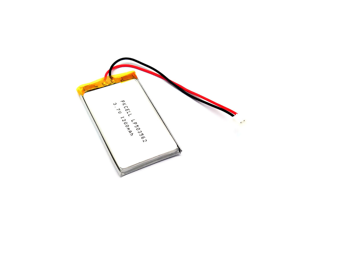 LiPo-Batteri, Lithium-Ion Polymer batteri 3,7V 1200mAh med JST-PHR-2 stik LP503562