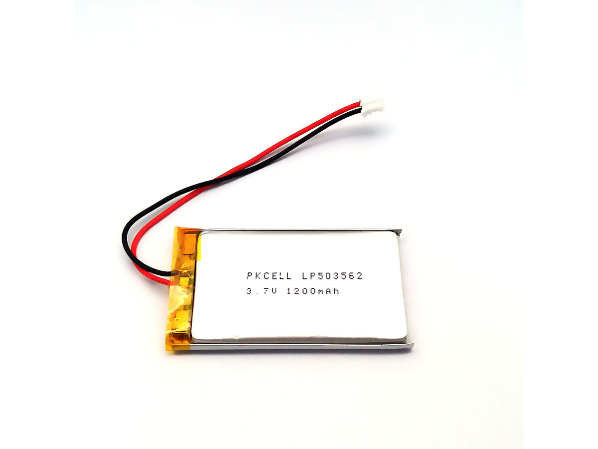 LiPo-Batteri, Lithium-Ion Polymer batteri 3,7V 1200mAh med JST-PHR-2 stik LP503562