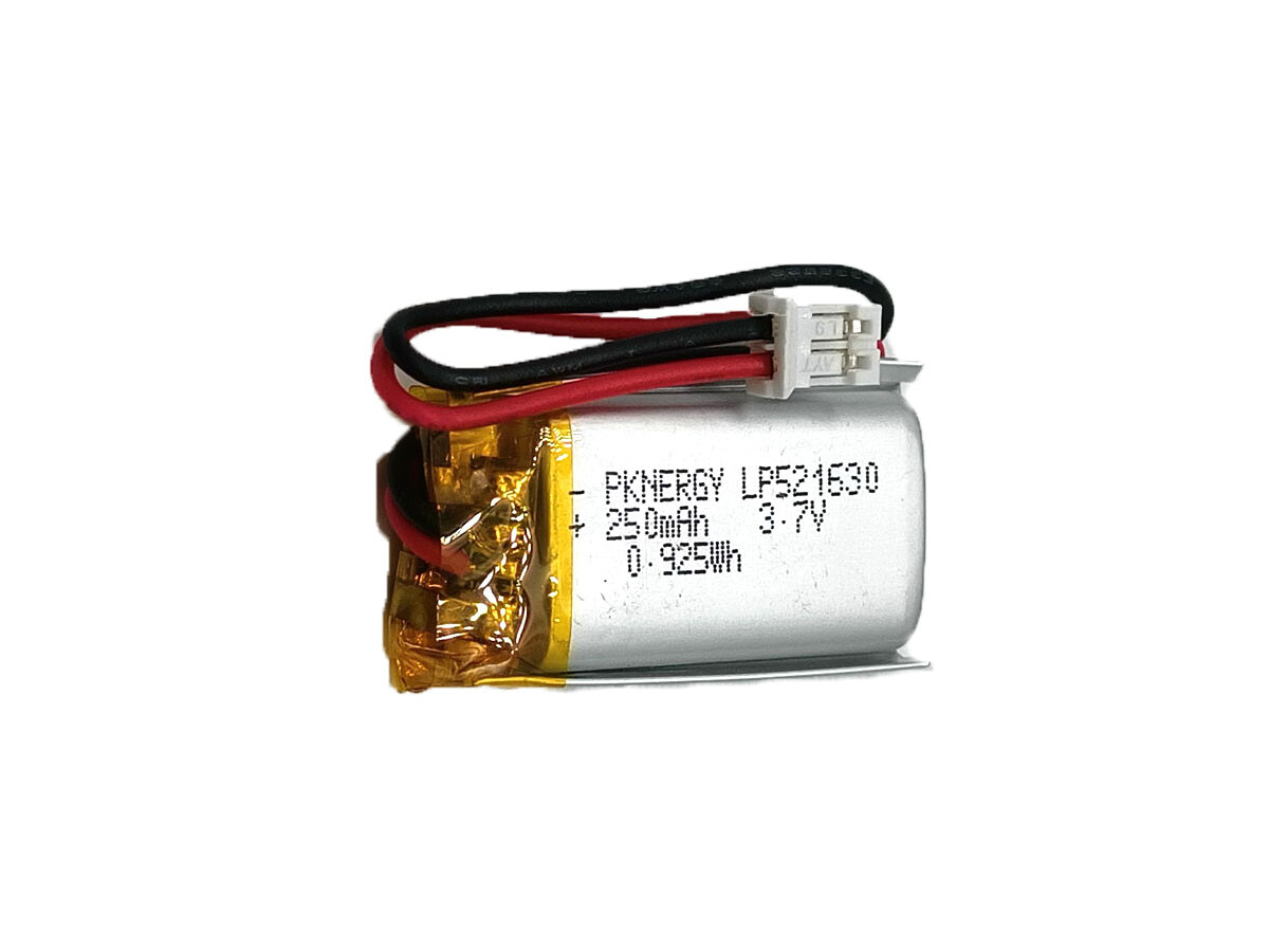 LiPo-Batteri Lithium-Ion Polymer batteri 3,7V 250mAh med JST-PHR-2 stik LP521630