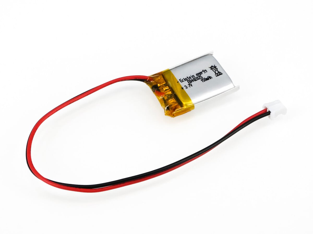 LiPo-Batteri, Lithium-Ion Polymer batteri, 3,7V 150mAh med JST-PHR-2 stik, LP402025