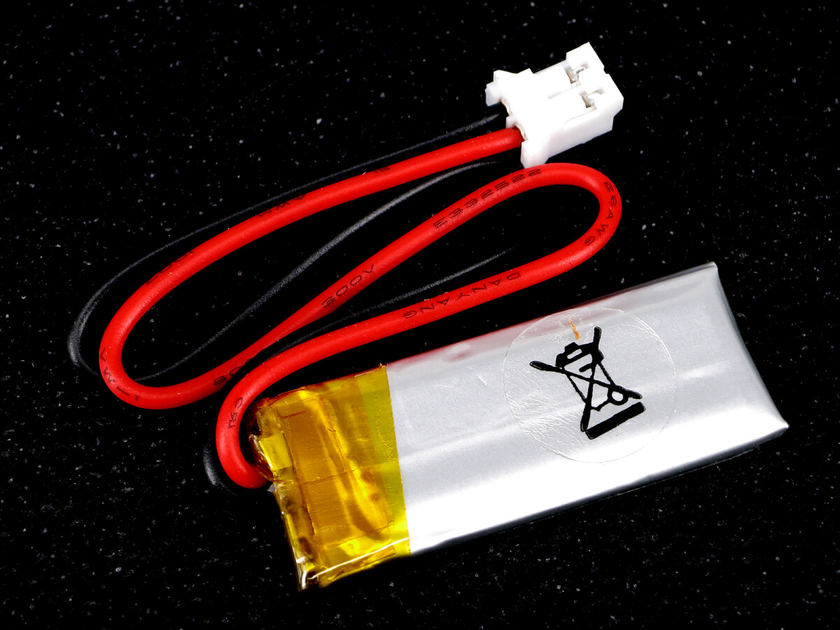 LiPo-Batteri, Lithium-Ion Polymer batteri, 3,7V 105mAh med JST-PHR-2 stik, LP401230