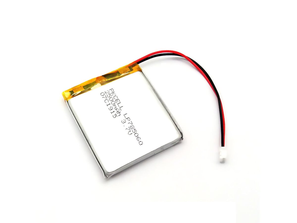 LiPo-Batteri, Lithium-Ion Polymer batteri, 3,7V 2500mAh med JST-PHR-2 stik LP785060