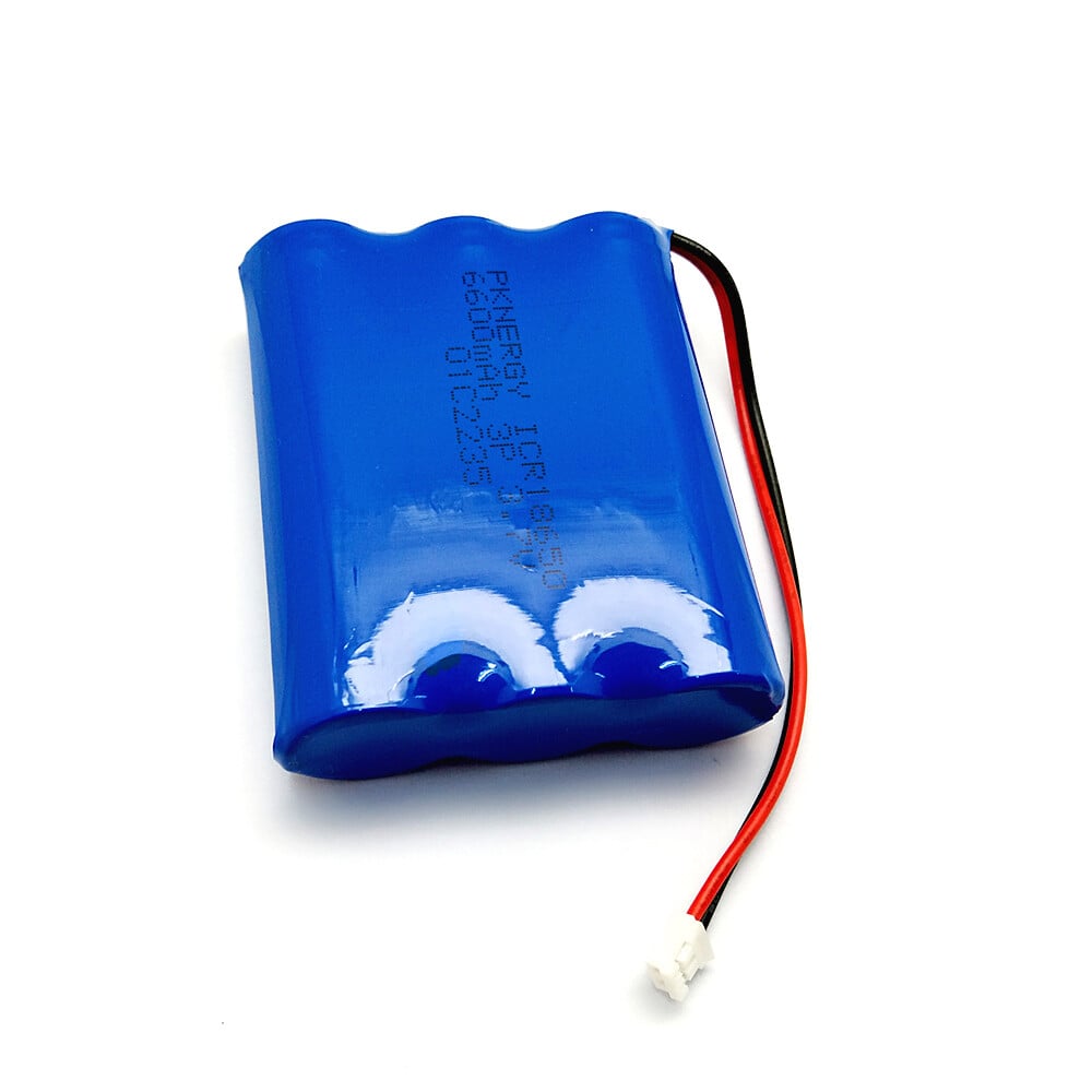 Li-Ion batteri, Lithium Ionen batteripakke, ICR18650 3.7V 6600mAh med JST-PHR-2 stik