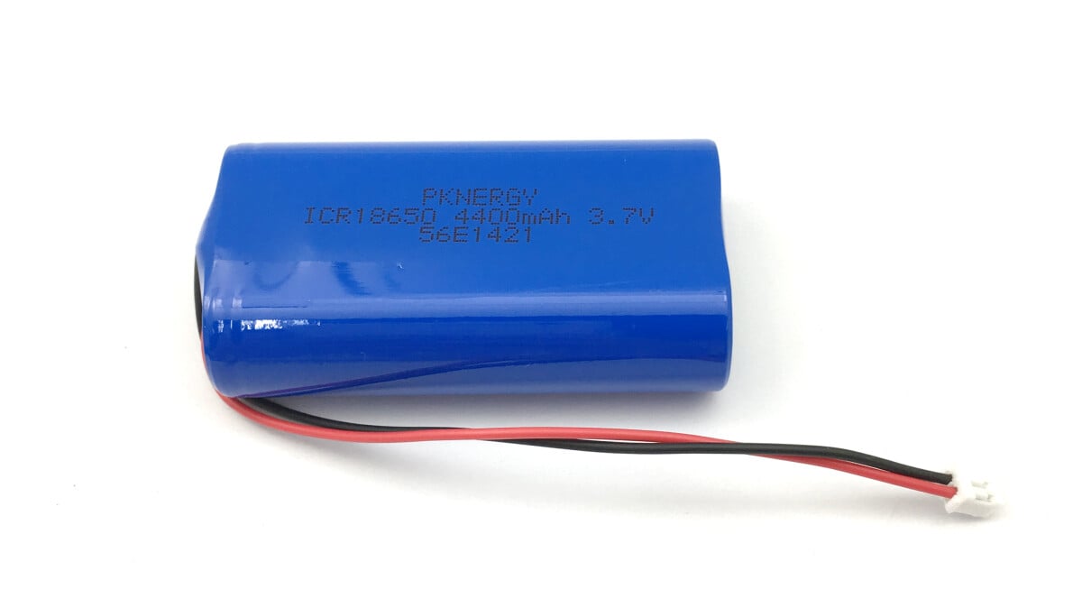 Li-Ion batteri, Lithium Ionen batteripakke, ICR18650 3.7V 4400mAh med JST-PHR-2 stik