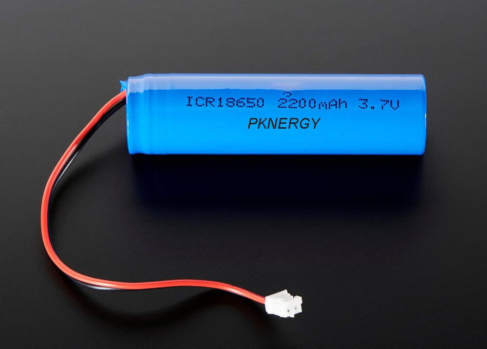 Li-Ion batteri Lithium Ionen batteri ICR18650 3.7V 2200mAh med JST-PHR-2 stik