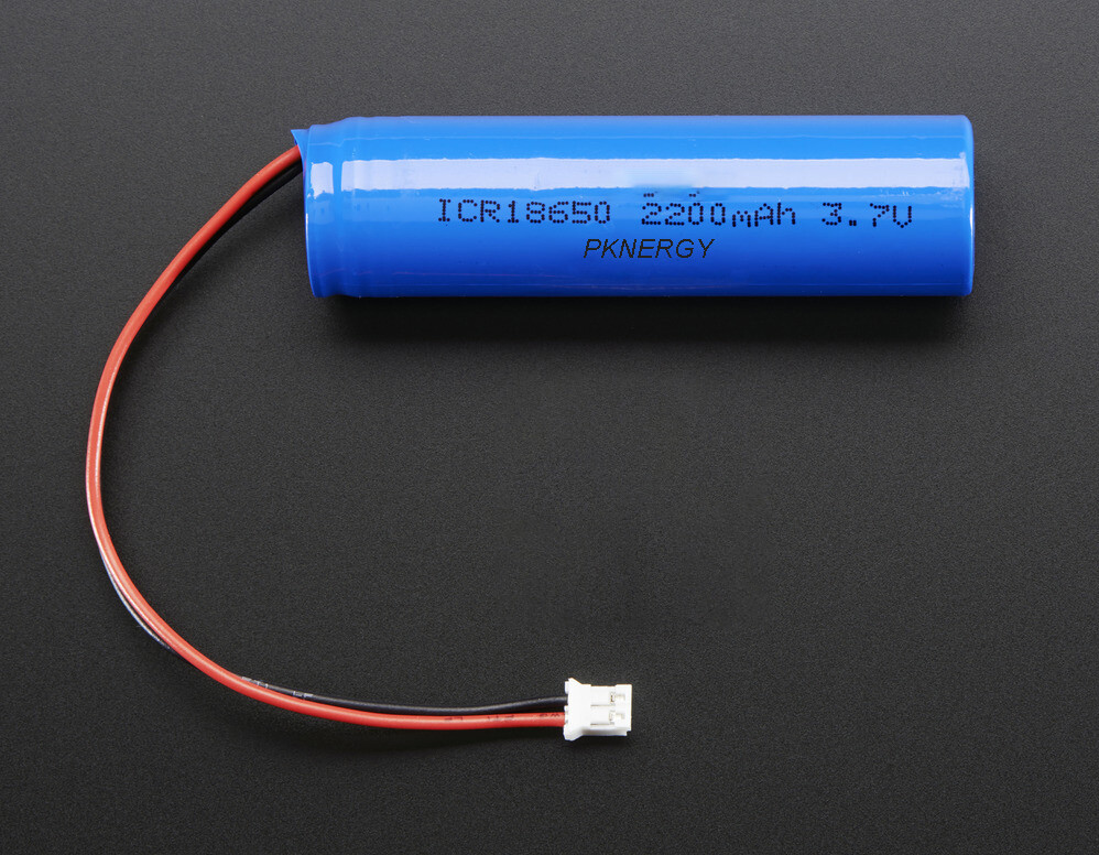 Li-Ion batteri Lithium Ionen batteri ICR18650 3.7V 2200mAh med JST-PHR-2 stik
