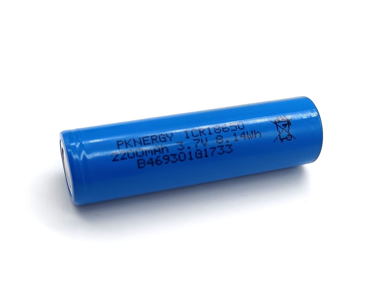 Li-Ion akku, Lithium Ionen batteri, ICR18650 3.7V 2200mAh uden beskyttelsesmodul og stik
