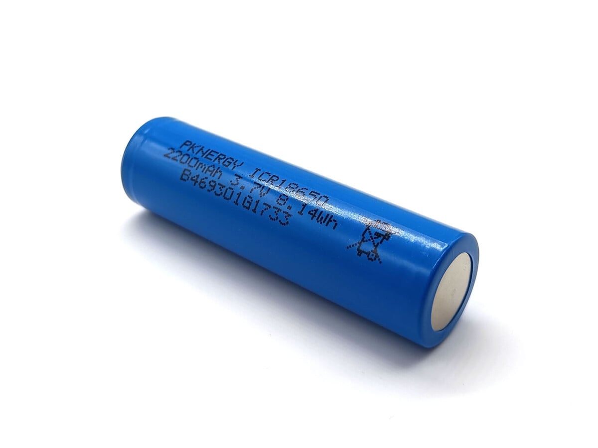 Li-Ion akku, Lithium Ionen batteri, ICR18650 3.7V 2200mAh uden beskyttelsesmodul og stik