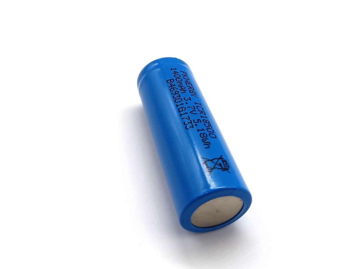 Li-Ion akku, Lithium Ionen batteri, ICR18500 3.7V 1400mAh uden beskyttelsesmodul og stik