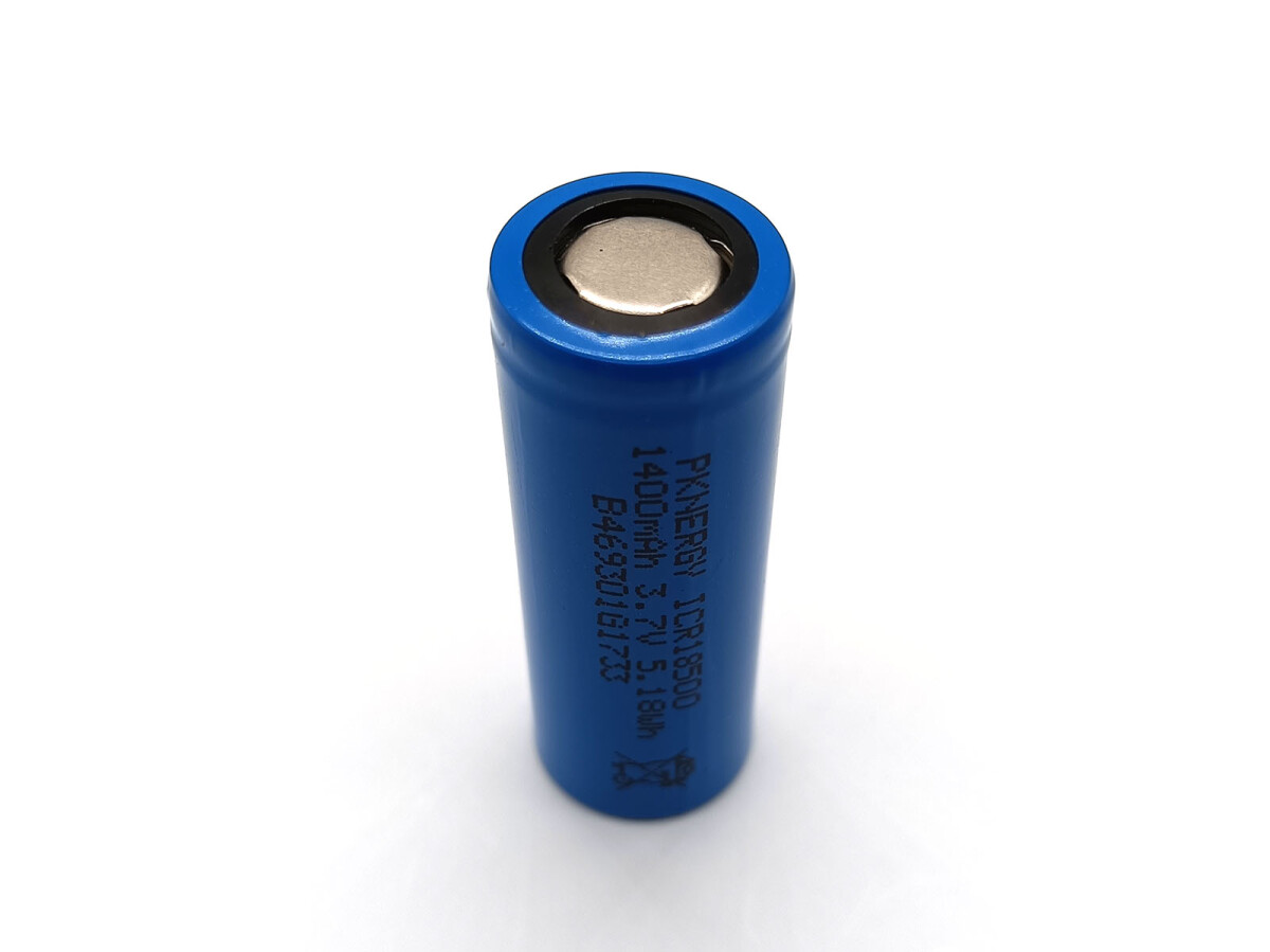 Li-Ion akku, Lithium Ionen batteri, ICR18500 3.7V 1400mAh uden beskyttelsesmodul og stik