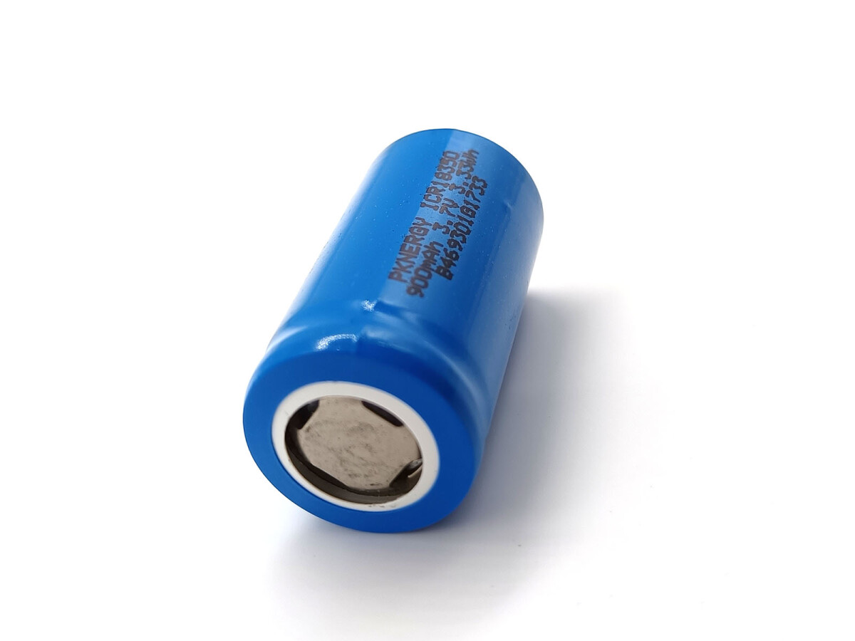 Li-Ion akku, Lithium Ionen batteri, ICR18350 3.7V 900mAh uden beskyttelsesmodul og stik