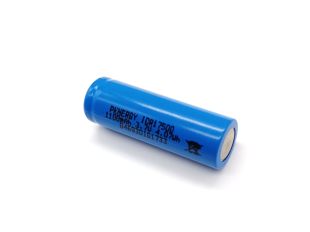 Li-Ion-Akku, Lithium-Ionen-Batterie, ICR17500 3.7V 1100mAh, uden beskyttelsesmodul og stik