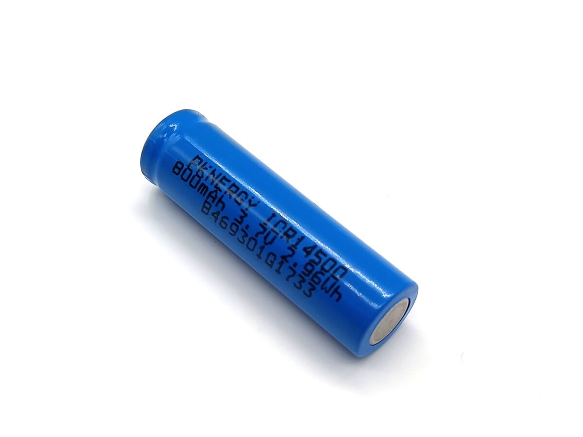 Li-Ion akku, Lithium Ionen batteri, ICR14500 3.7V 800mAh uden beskyttelsesmodul og stik
