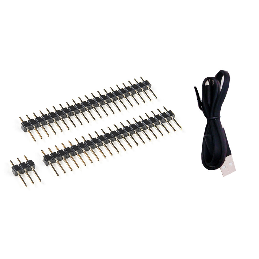 Header-sæt til Raspberry Pi Pico, 1x 3PIN + 2x 20PIN + 25 cm Micro USB-kabel