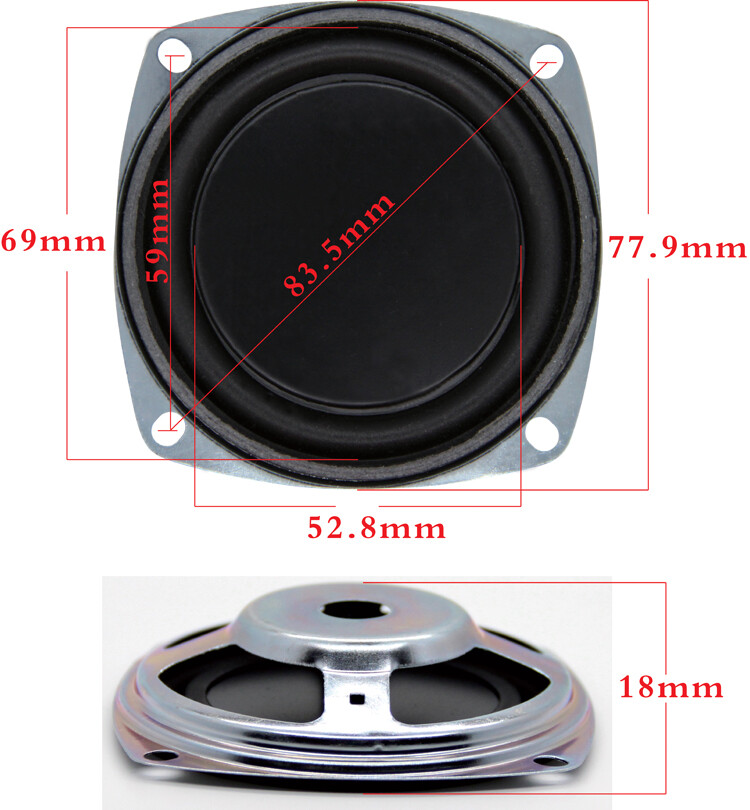 77,9 mm diameter bass membran fast monteret forstærket lavfrekvent radiator gummimembran