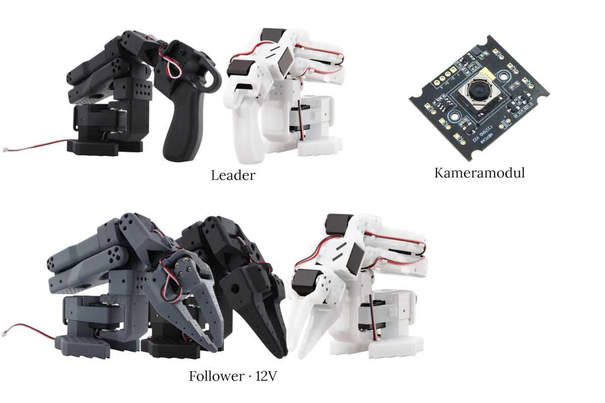 SO-ARM101 LeRobot 12V Pro Dual-Arm Kit (Leader + Follower) – 6‑akslet åben kilde robotarm med 30 kg·cm moment til AI & imitation learning